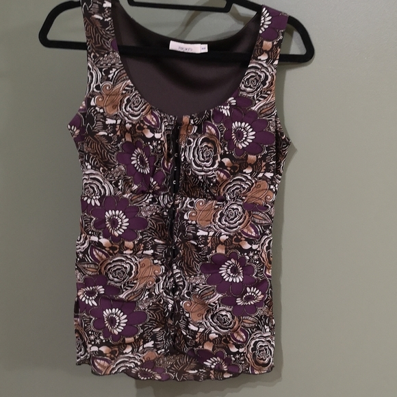 Sexy Floral Corset Style Frilly Hook Closure Sleeveless Fashion Top Ricki's Sz M - Picture 3 of 9